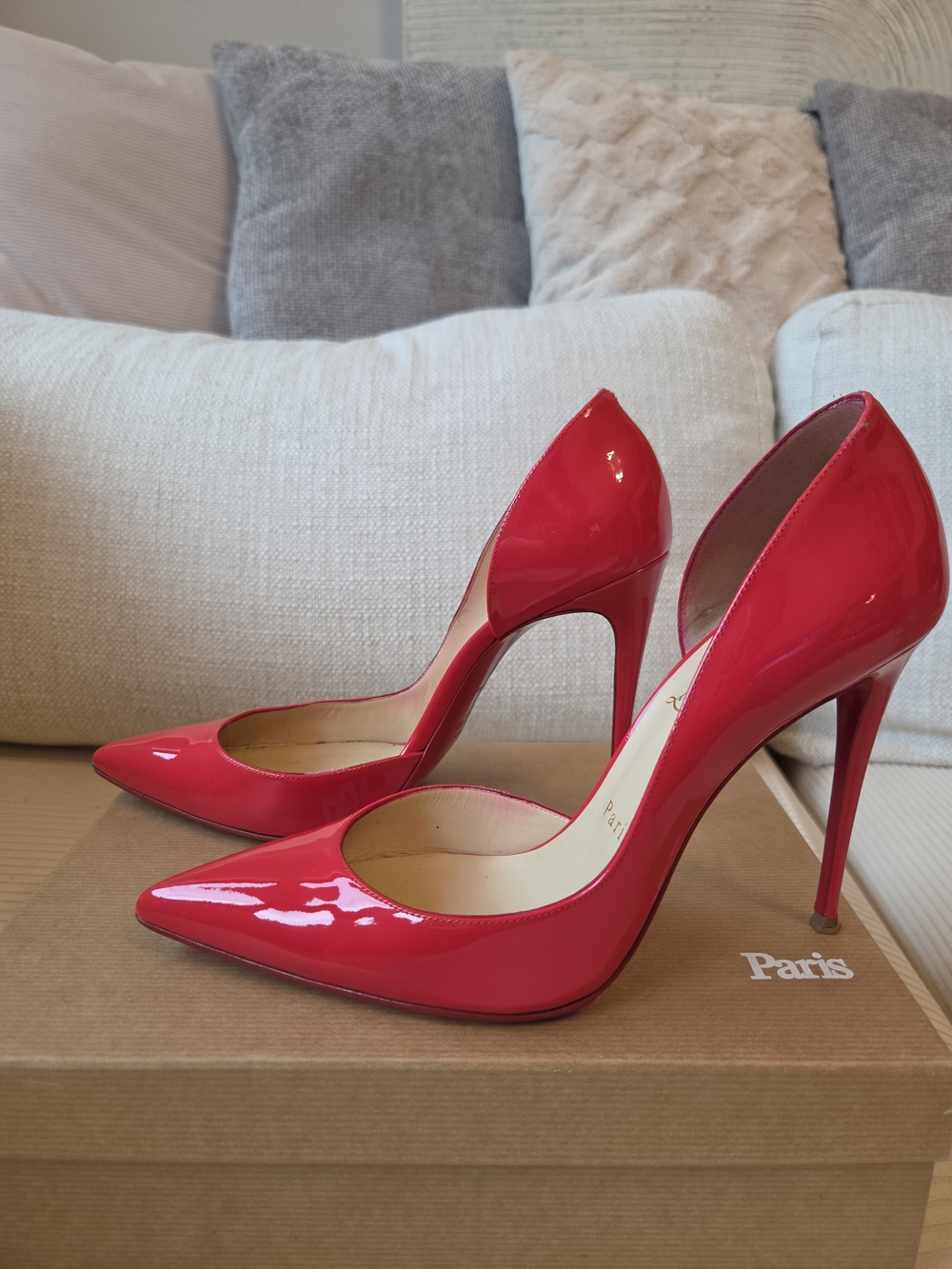 Christian Louboutin Red Patent Pointed-Toe Stilettos